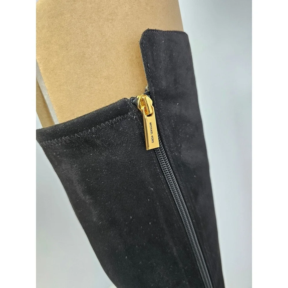MICHAEL Michael Kors Women's Bromley Stretch Suede Boots Size 5M Black NWT